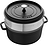 La Cocotte Gryta 5,25 l, svart, gjutjärn, med ånginsats