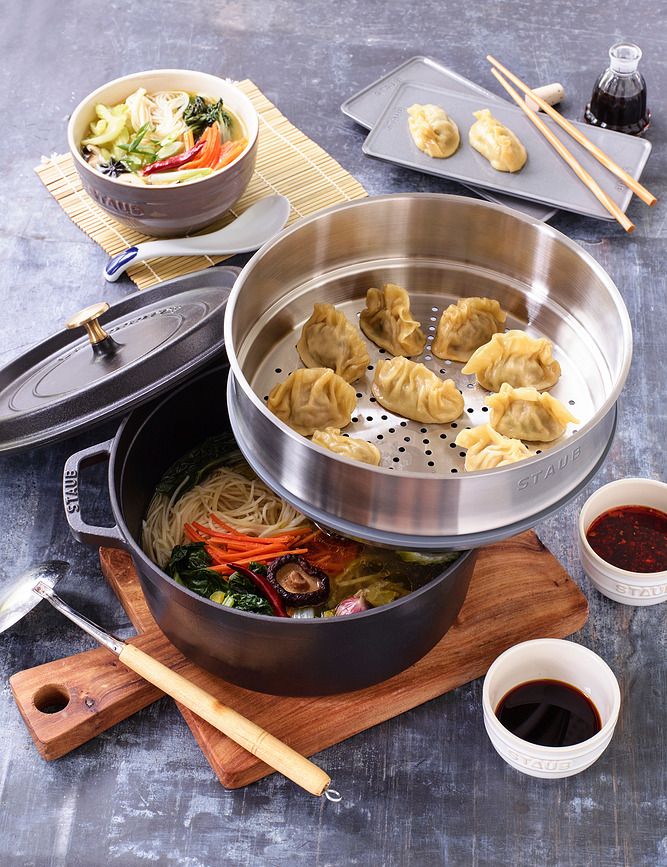 La Cocotte Κατσαρόλα με ένθετο ατμού, 3,8 L, γραφίτης, μαντεμένια