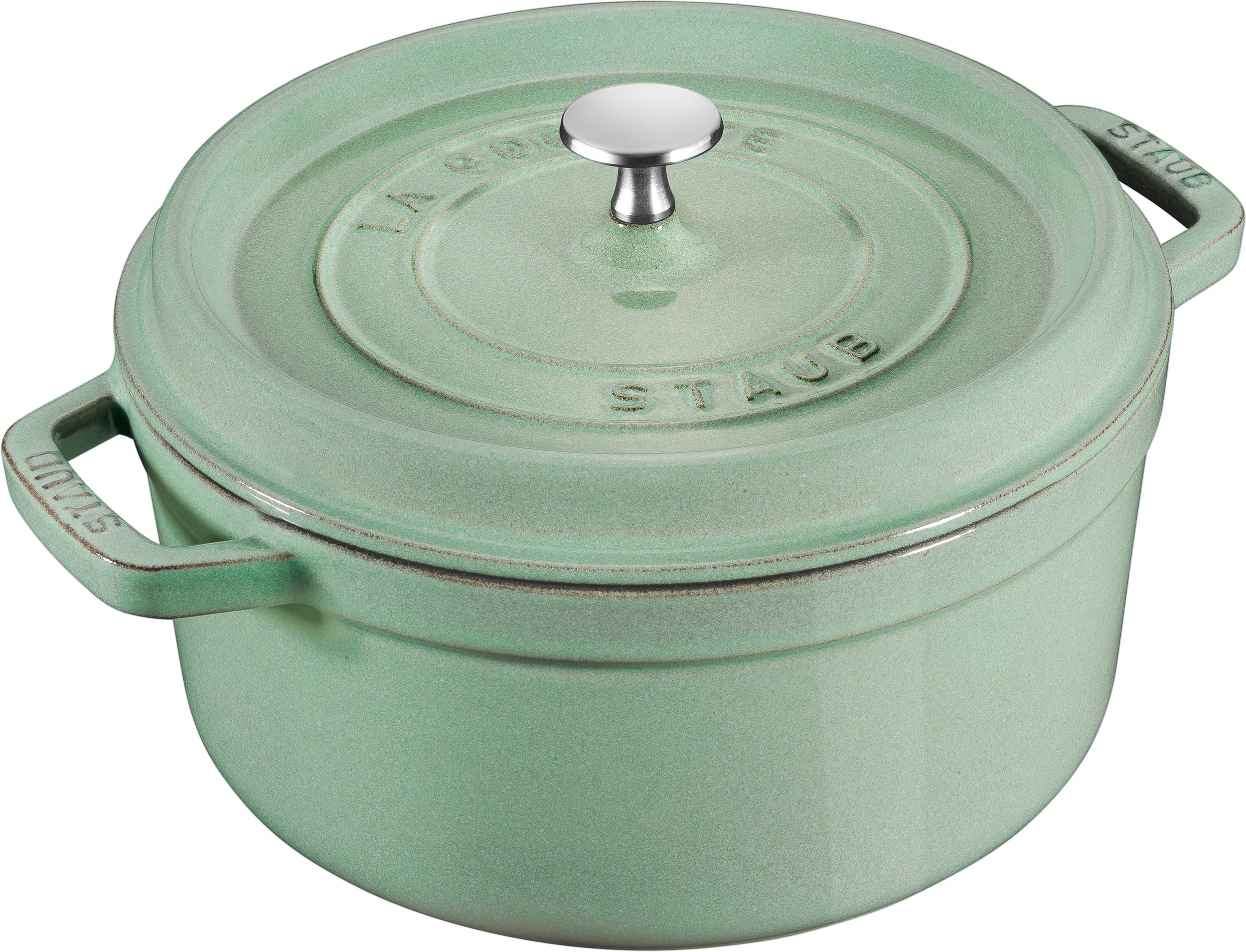 La Cocotte Topf 2,2 l mintgrün aus Gusseisen gefertigt