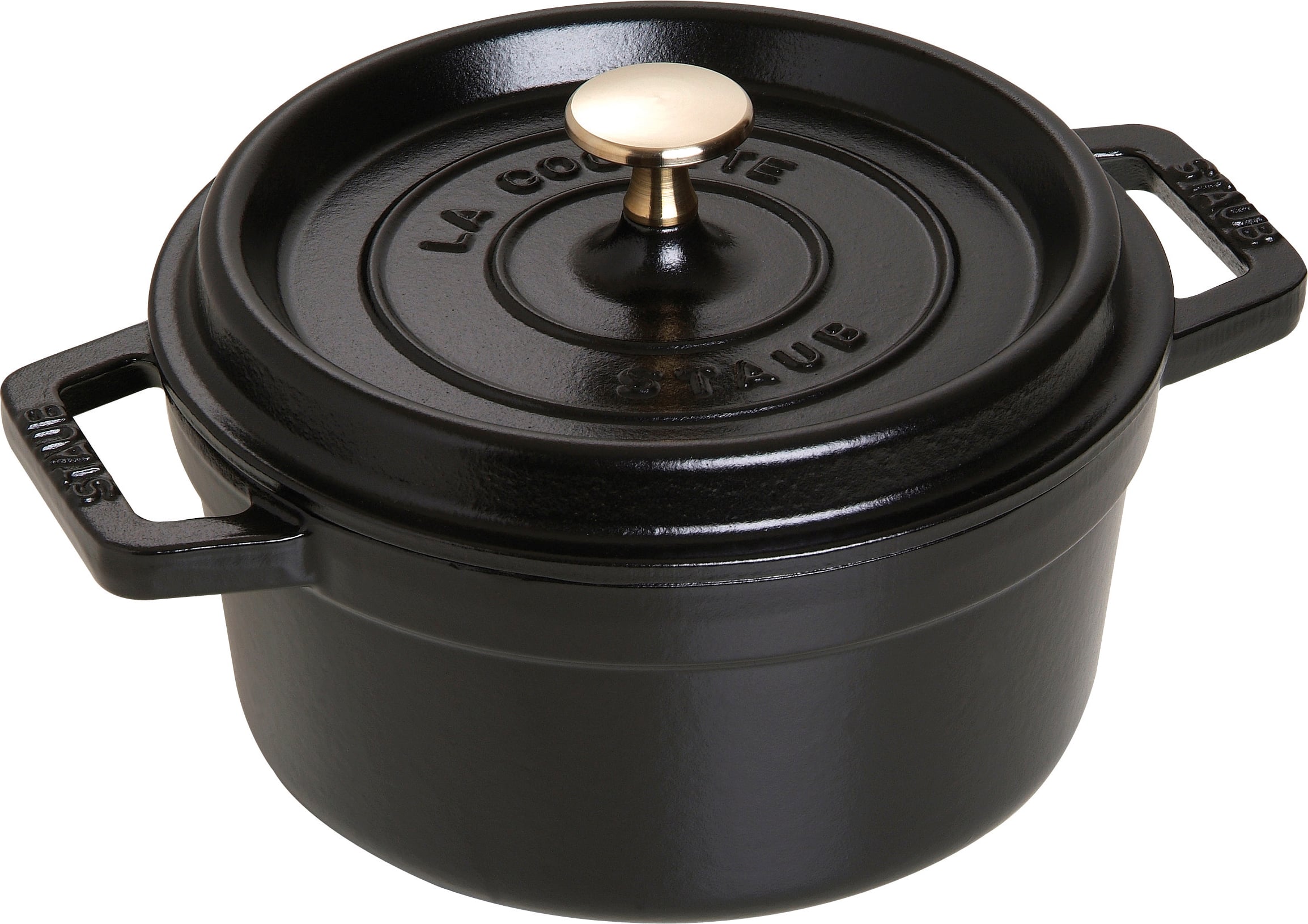 La Cocotte Topf 2,2 l schwarz aus Gusseisen gefertigt