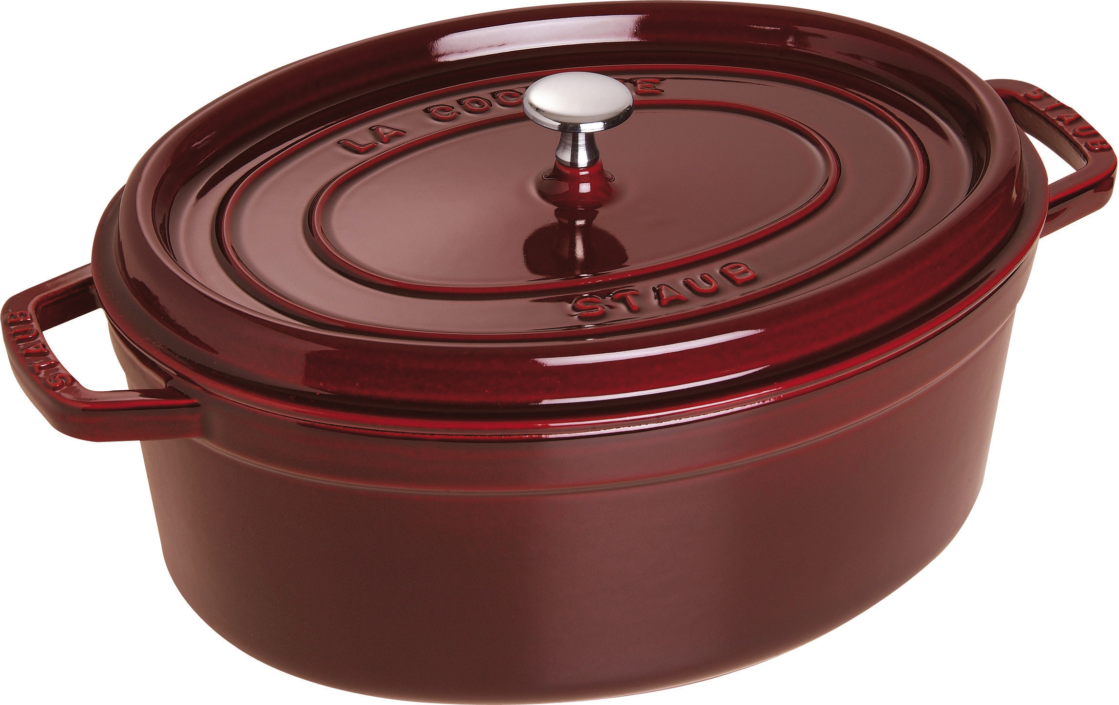La Cocotte Topf 2,35 l oval Grenadine aus Gusseisen gefertigt