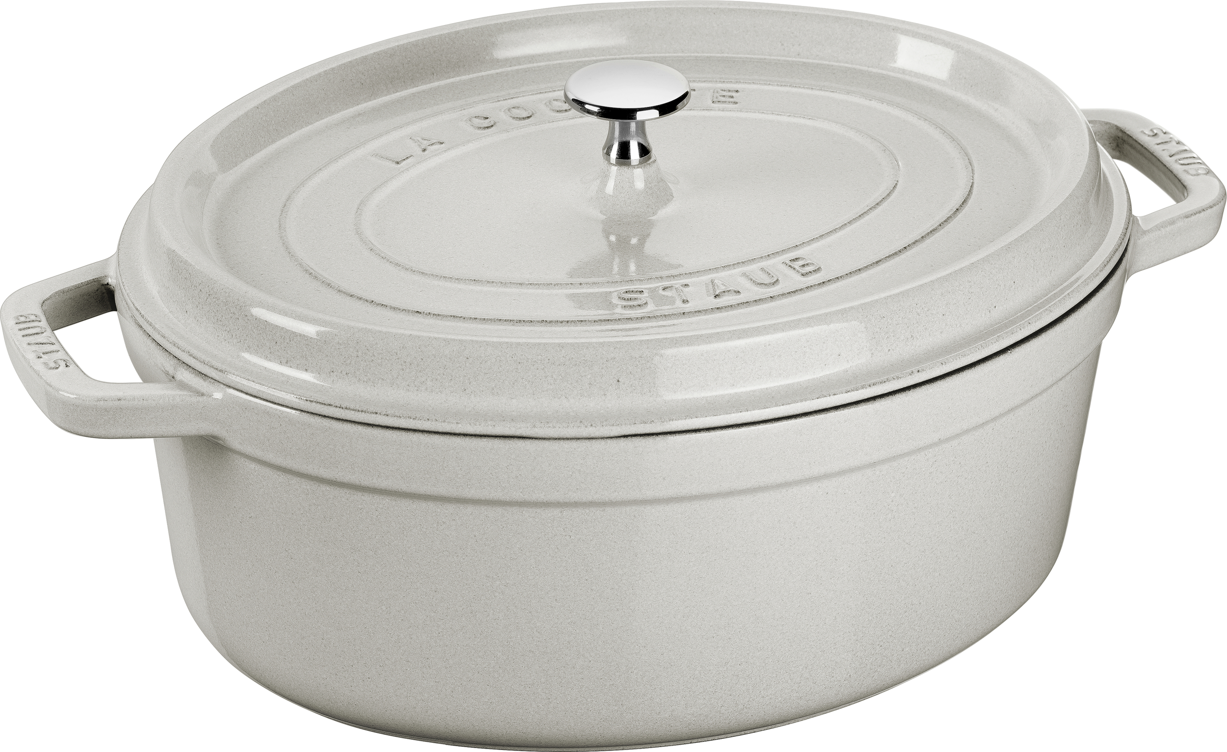 La Cocotte Topf 3,2 l oval weißer Trüffel aus Gusseisen gefertigt