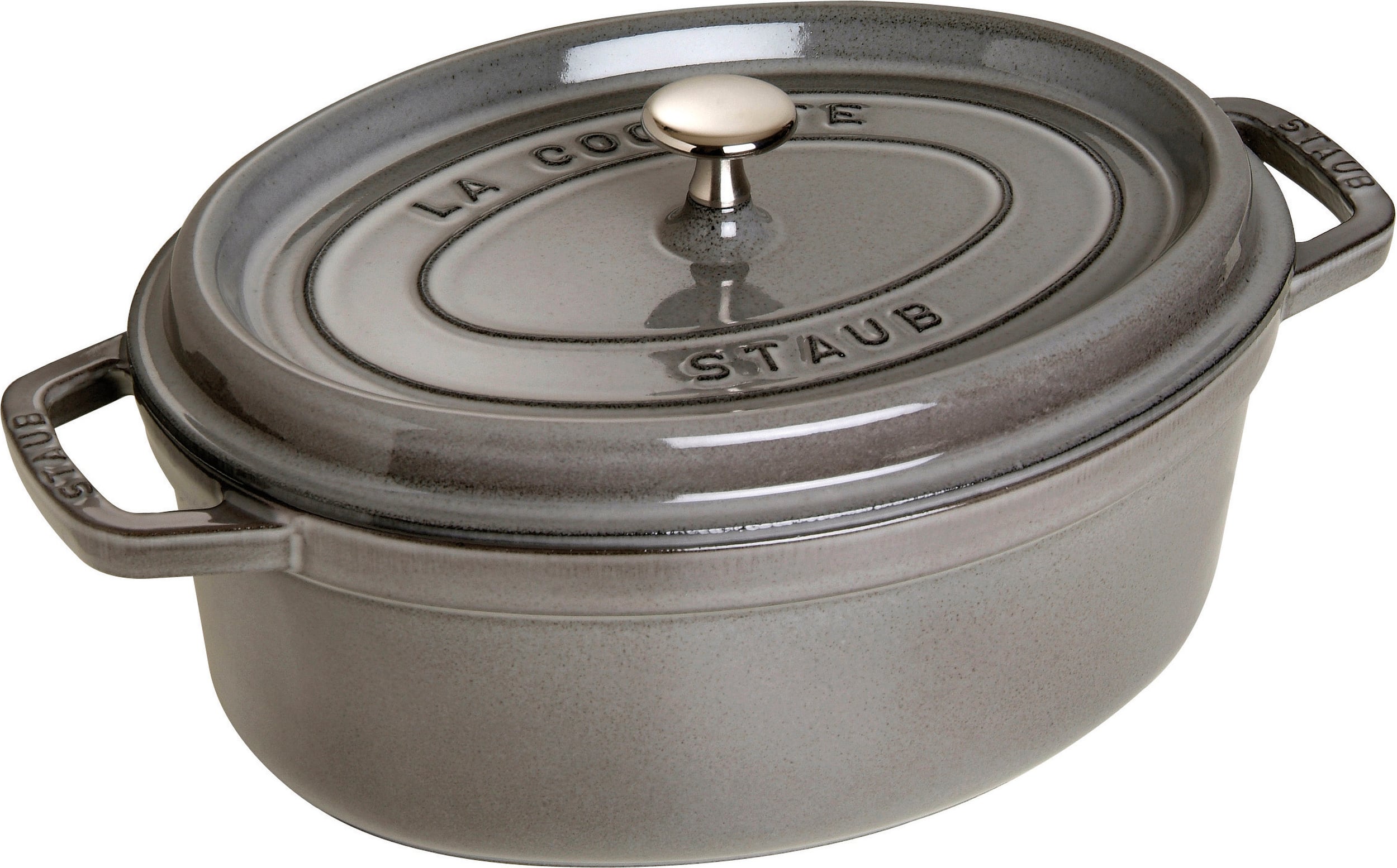 La Cocotte Topf 4,2 l oval graphitfarbig aus Gusseisen gefertigt