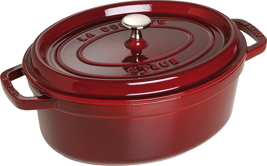 La Cocotte Topf 4,2 l oval Grenadine aus Gusseisen gefertigt