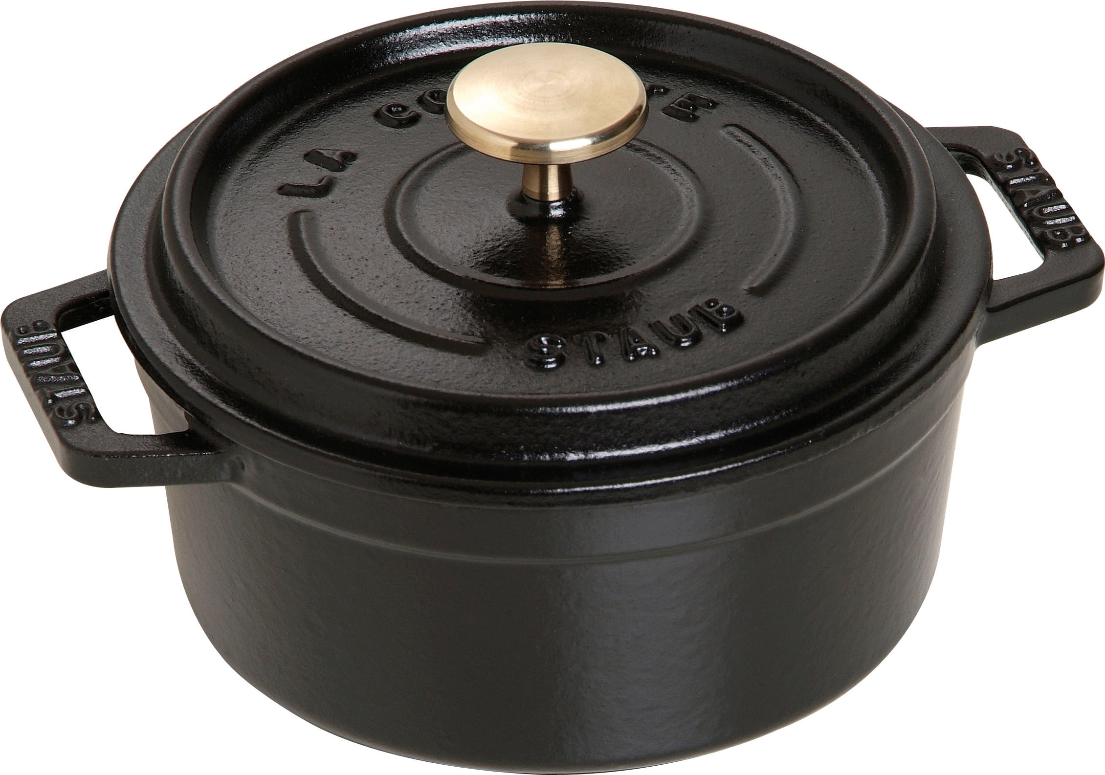 La Cocotte Topf 400 ml schwarz aus Gusseisen gefertigt