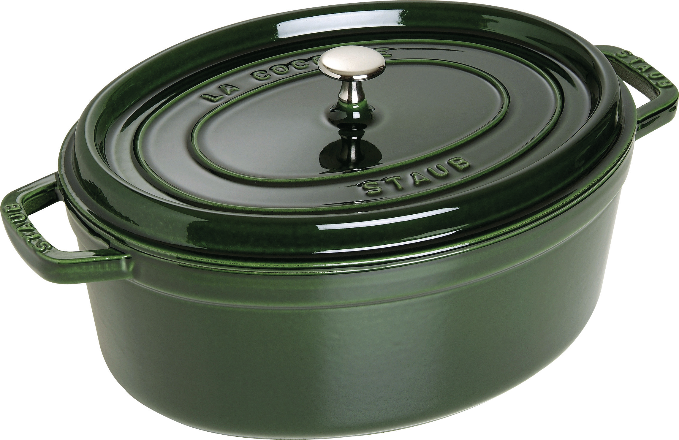 La Cocotte Topf 5,5 l oval grün aus Gusseisen gefertigt