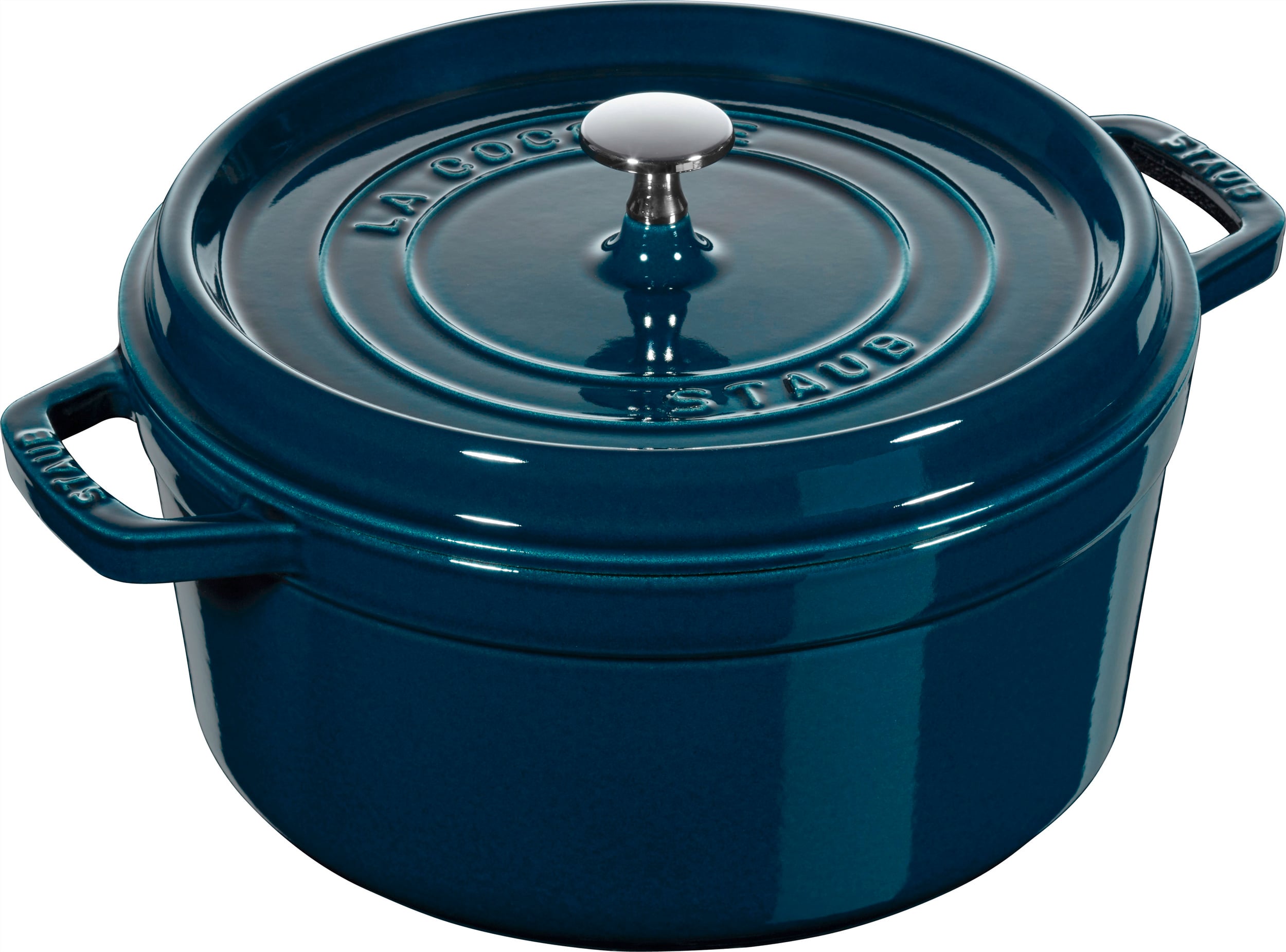 La Cocotte Topf 6,7 l meerblau aus Gusseisen gefertigt