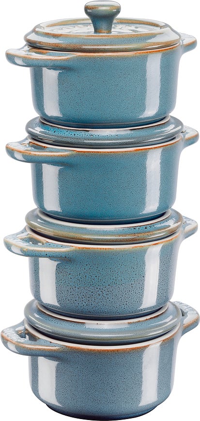 Mini Cocotte Kokote 200 ml tirkizne 4 kom.