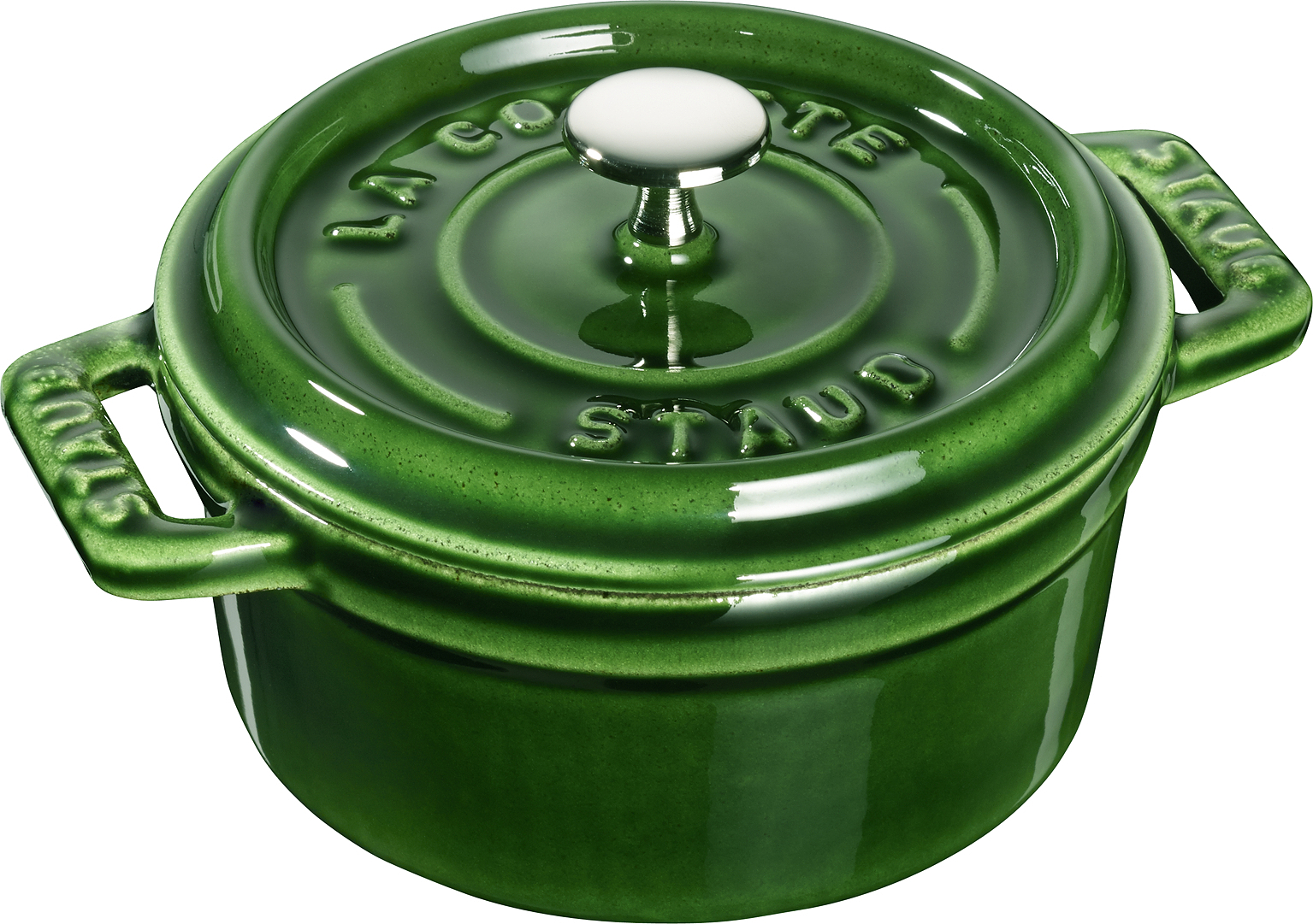 Mini Cocotte Topf 250 ml grün aus Gusseisen gefertigt