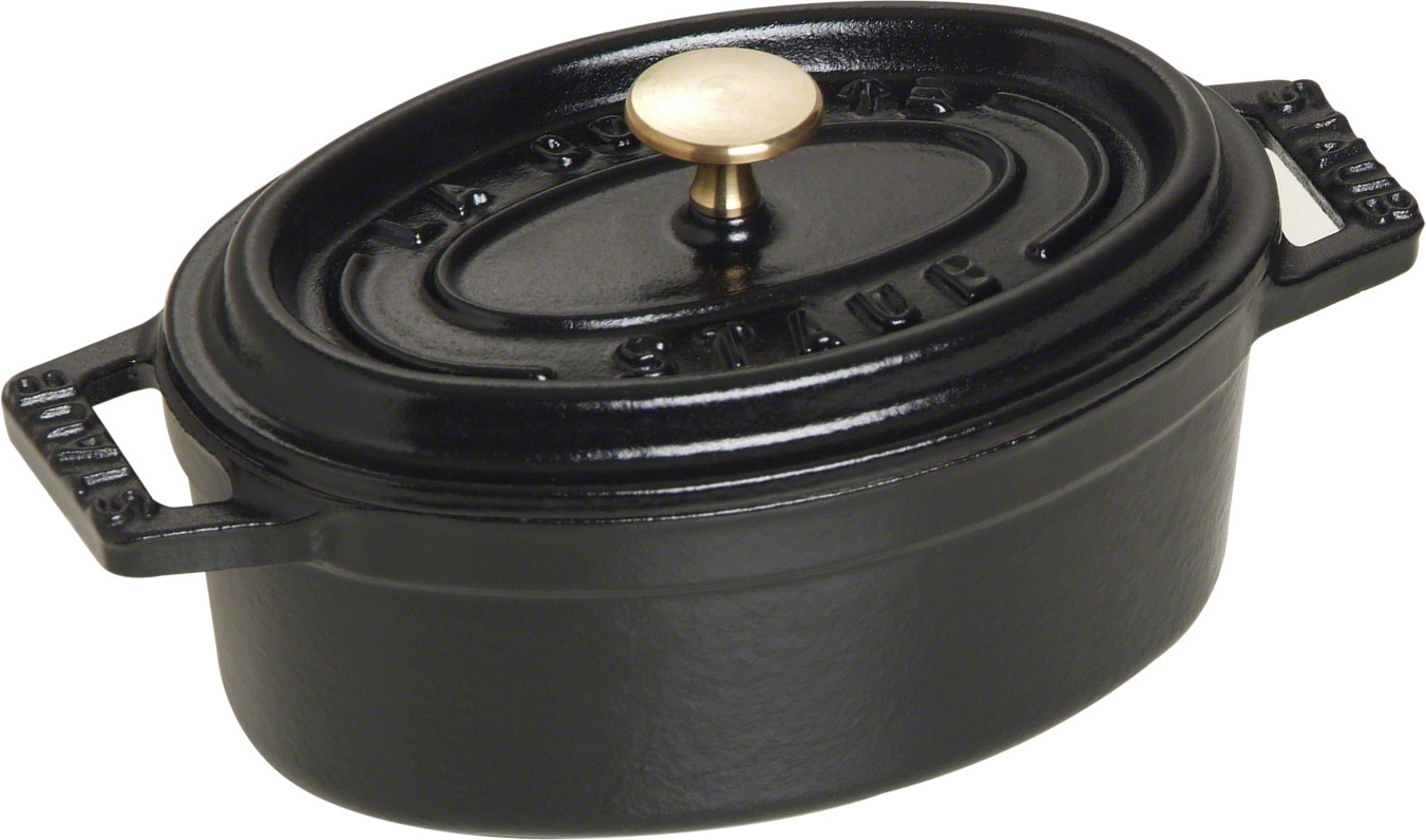 Mini Cocotte Topf 250 ml oval schwarz