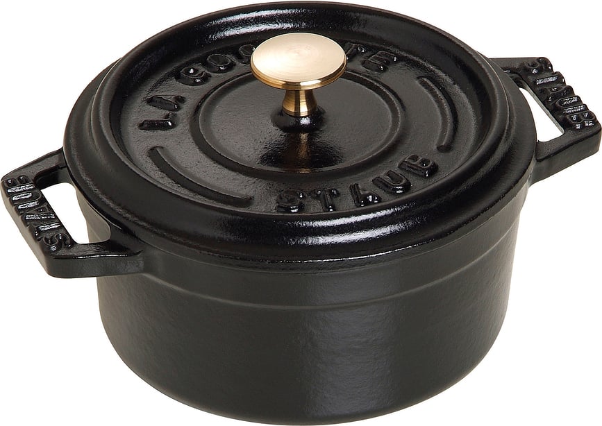 Mini Cocotte Topf 250 ml schwarz aus Gusseisen gefertigt
