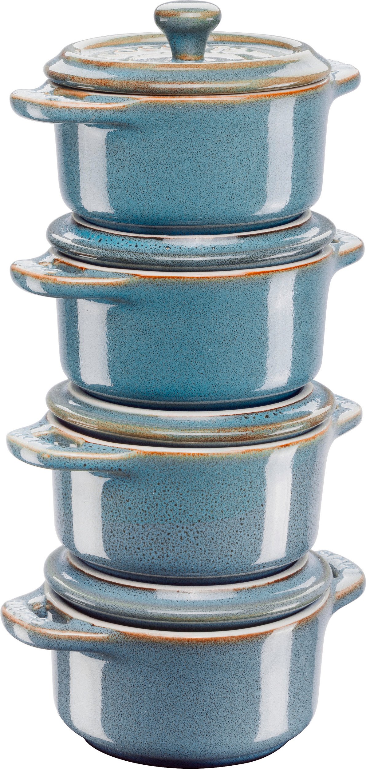 Naczynia do zapiekania i serwowania Mini Cocotte 200 ml turkusowe 4 szt.
