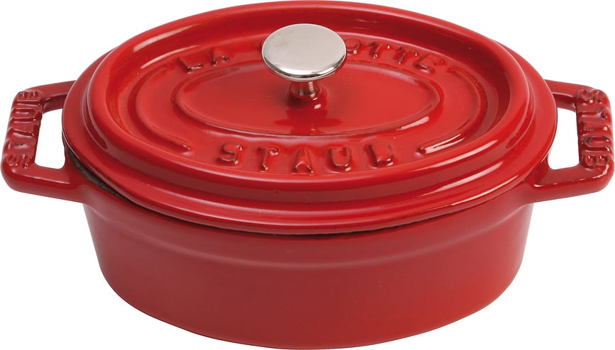 Oală Mini Cocotte ovală 250 ml roșie