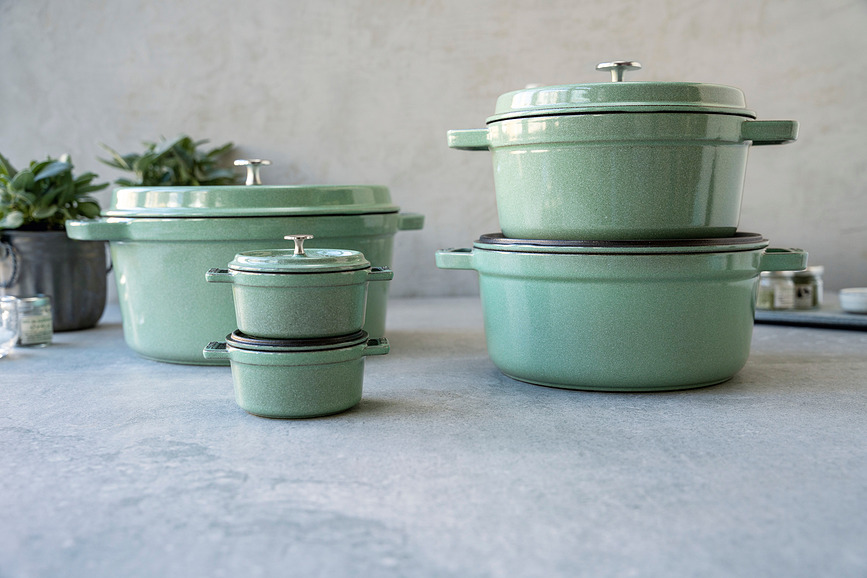 Cocotte de hierro fundido La Cocotte, 6,7 L, verde menta