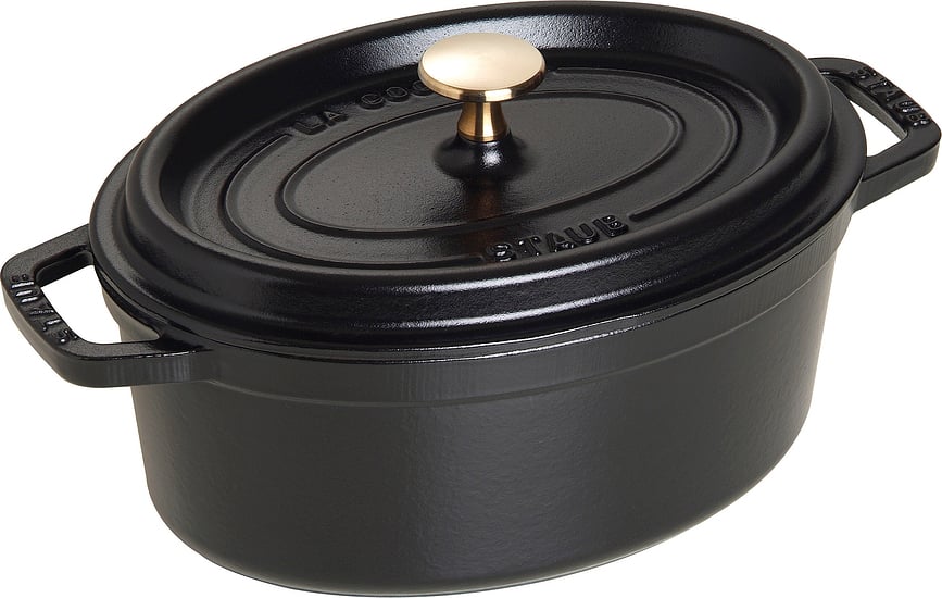 Pan 12cm La Cocotte ovaal 2,35 l zwart gietijzer