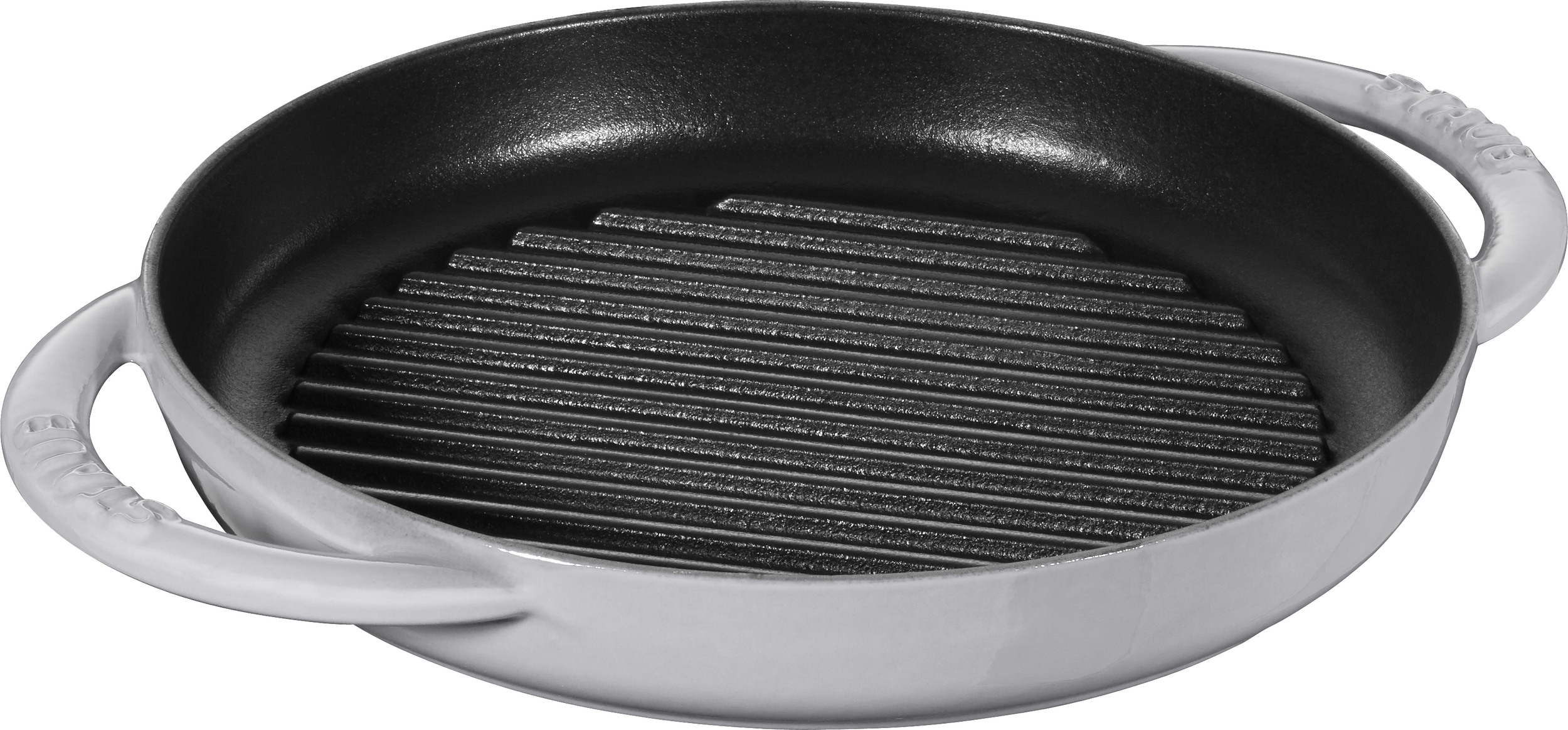 Patelnia grillowa Staub 22 cm grafitowa z dwoma uchwytami