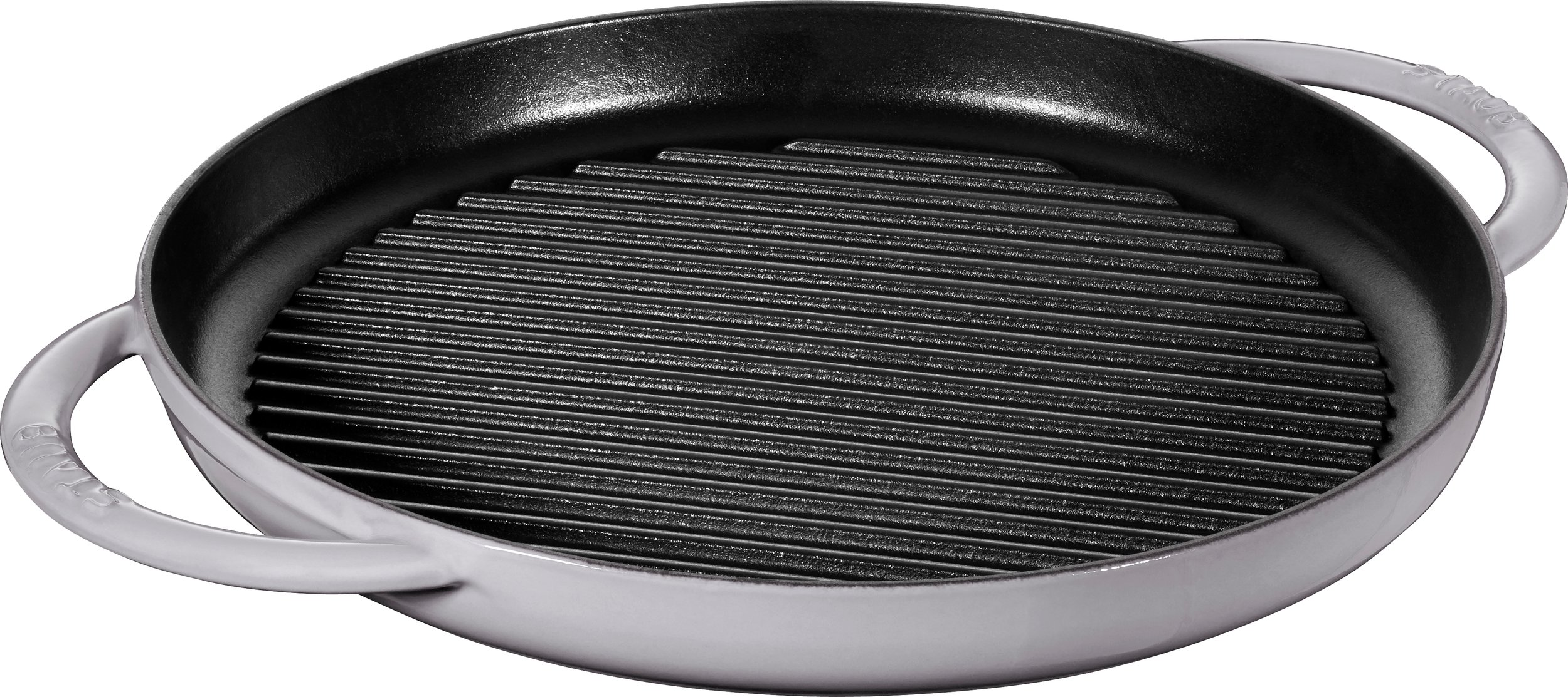 Patelnia grillowa Staub 30 cm grafitowa z dwoma uchwytami