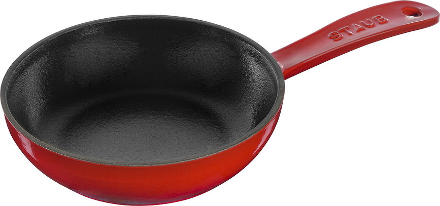 Patelnia Staub 16 cm czerwona żeliwna