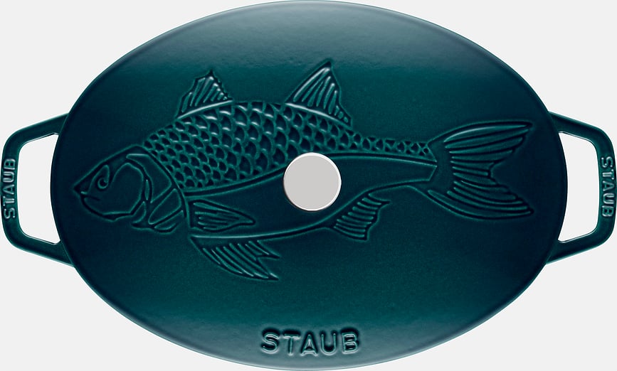 Rustidera para pescado Staub, ovalada, 2,8 L, azul marino
