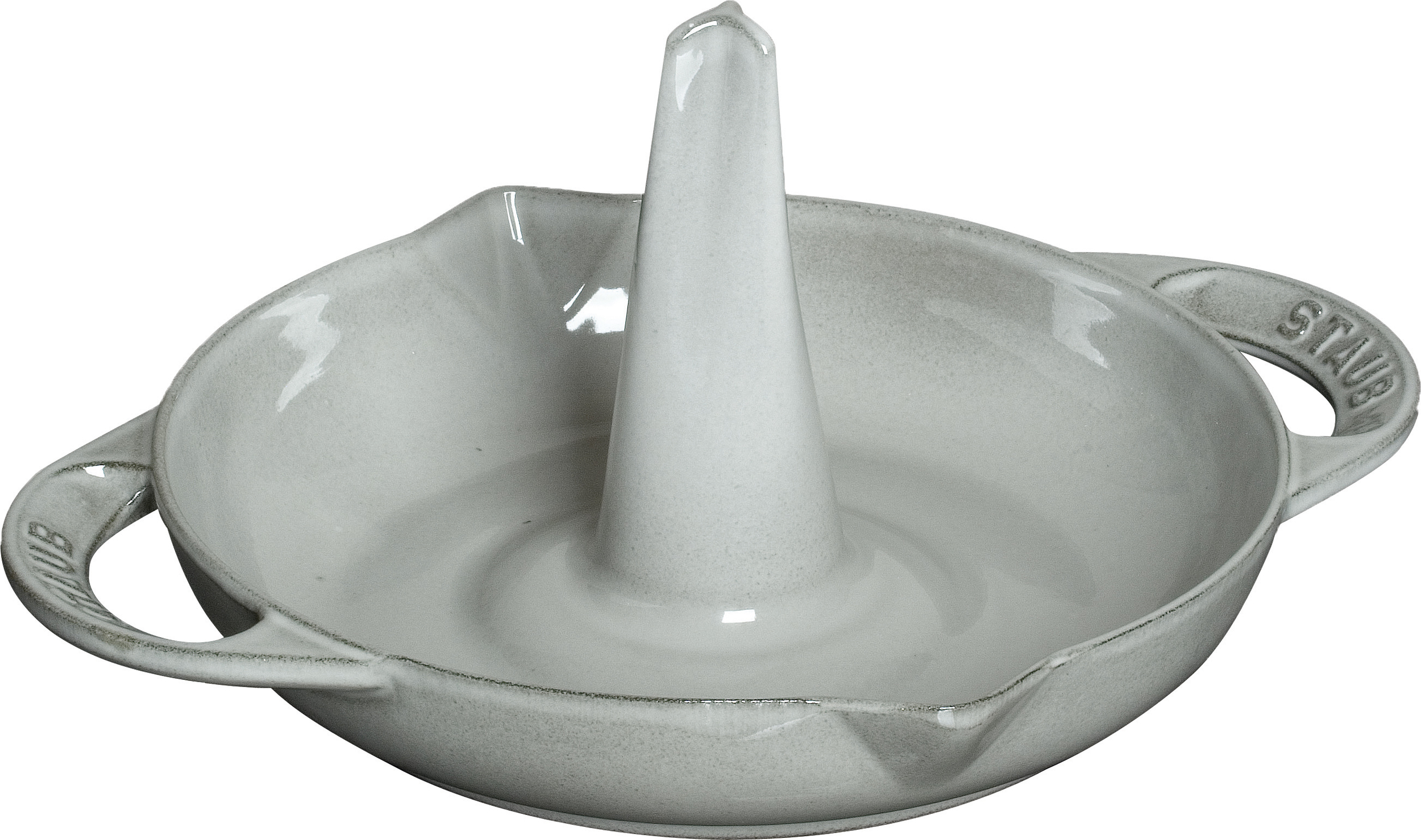 Ruszt do pieczenia kurczaka w pionie Staub 24 cm grafitowy
