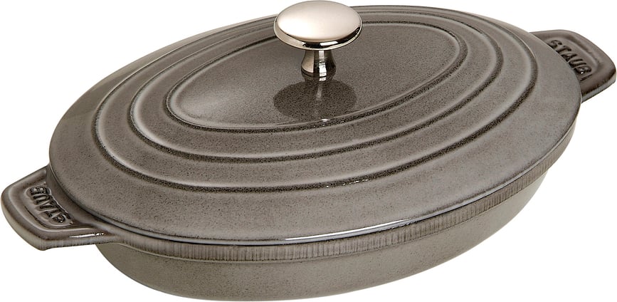 Staub Back- und Servierplatte 1 l oval mit Deckel