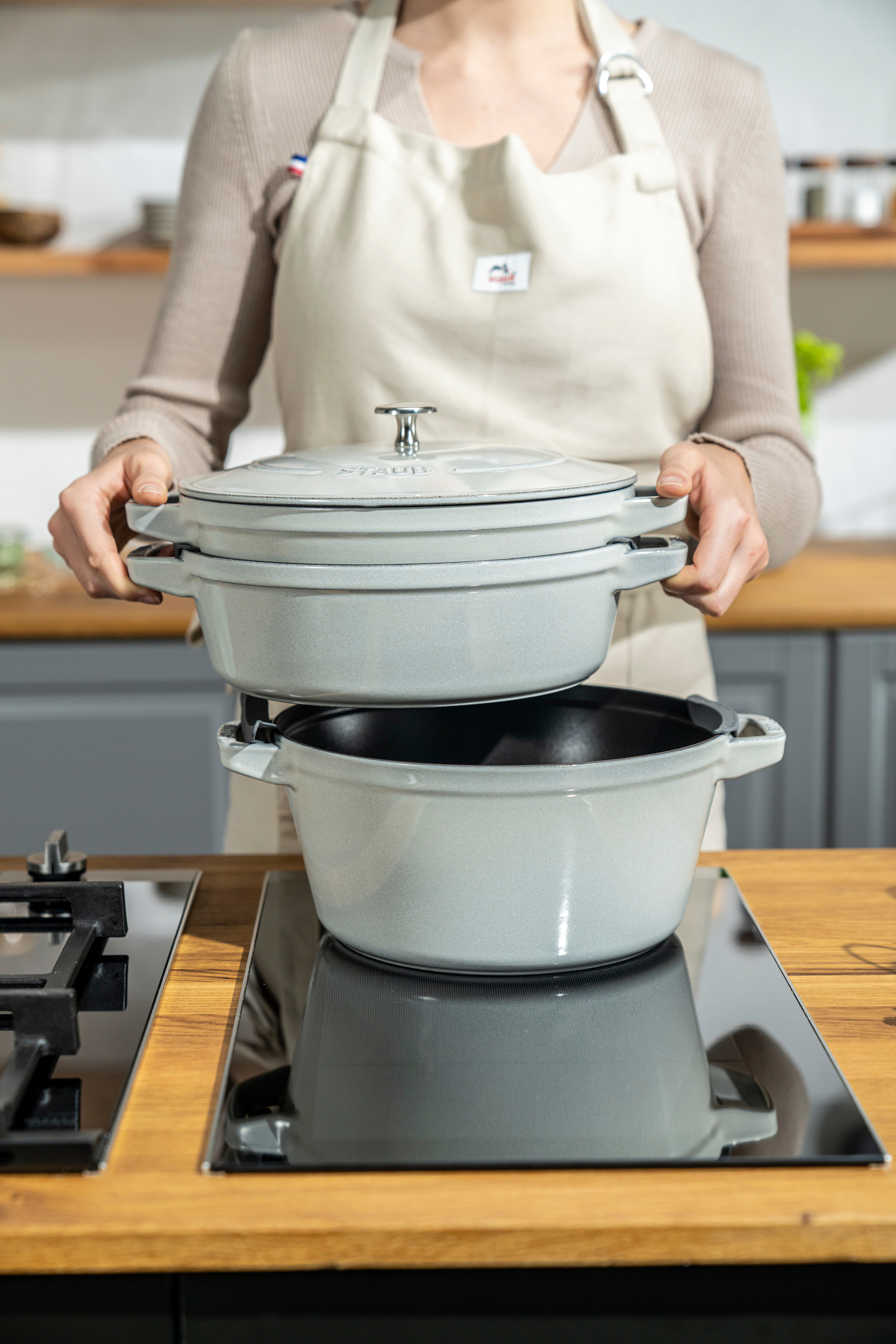 Staub Cooking pot set 24 cm with pan and lid 4 el. - 40508-386-0