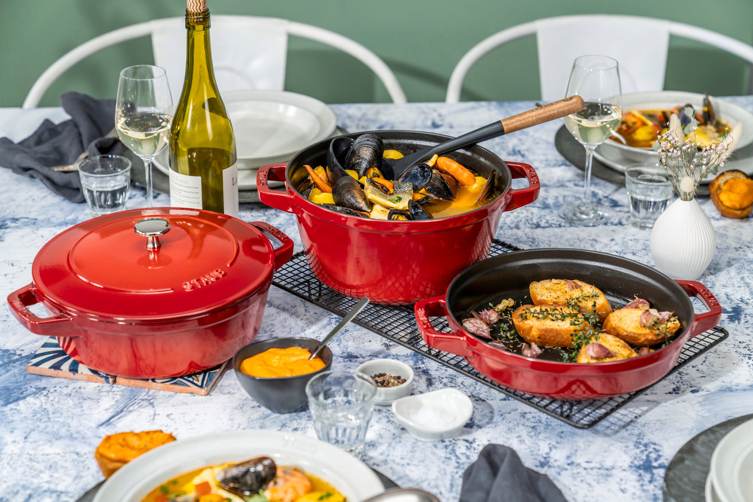 Staub Cooking pot set 24 cm with pan and lid 4 el. - 40508-386-0