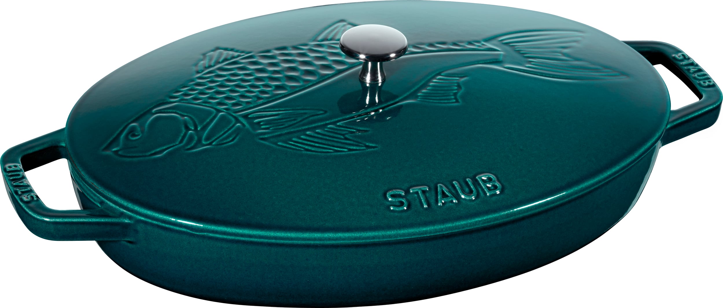 Staub Fischbräter 2,8 l oval meerblau