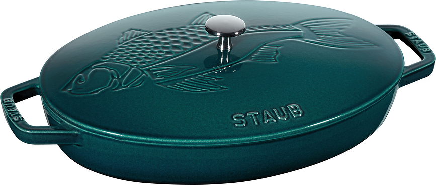 Staub Fischpfanne 2,8 l oval meerblau