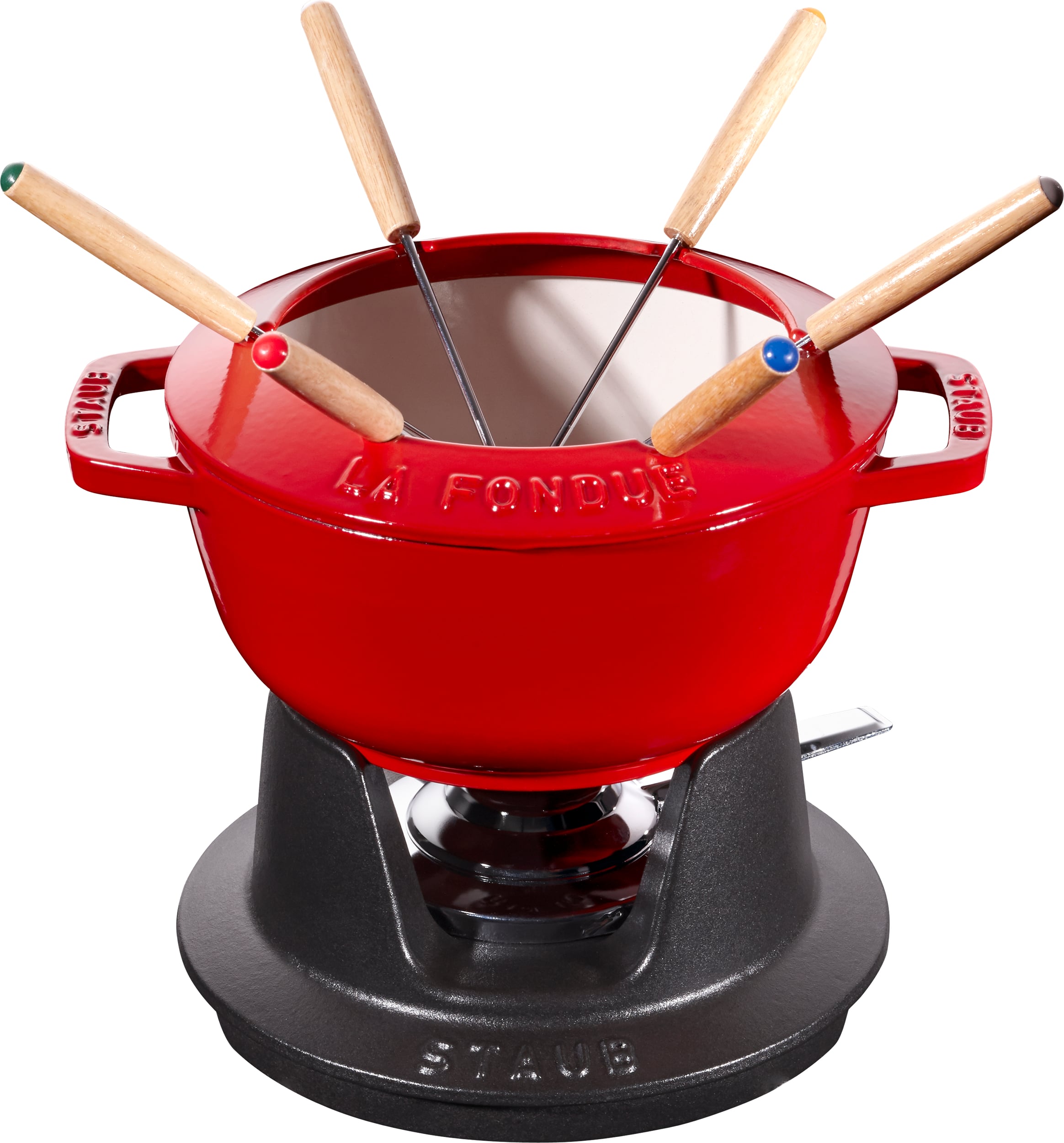 Staub Fondue-Set 18 cm rot 10 El.