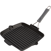 Staub Grill pan 24 cm square black cast iron