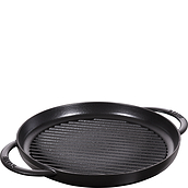 Staub Grill pan 30 cm black two-handled