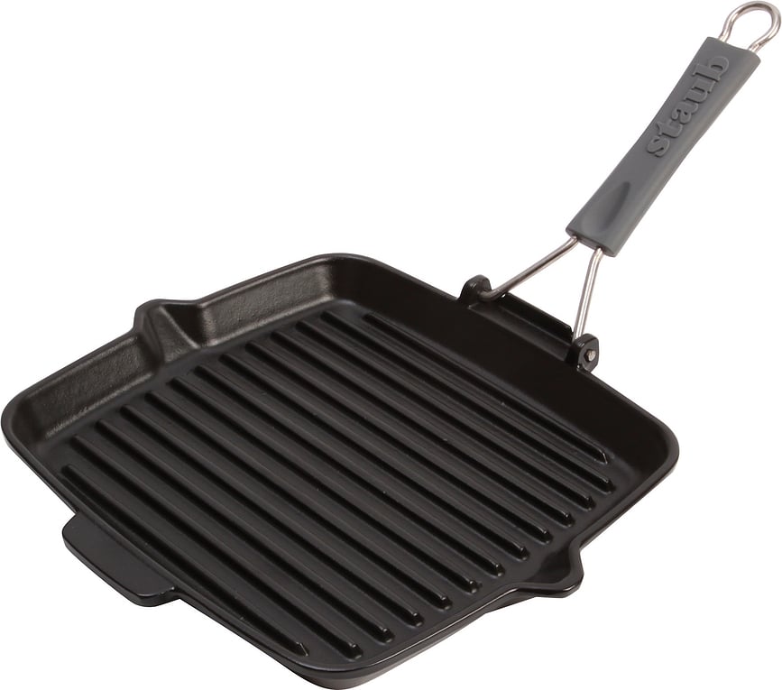 Staub Grillimise pann 24 cm ruuduline must malm