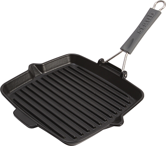 Staub Grillimise pann 24 cm ruuduline must malm