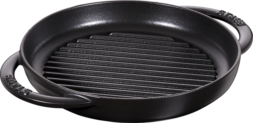 Staub Grillpanna 22 cm, svart, med två handtag