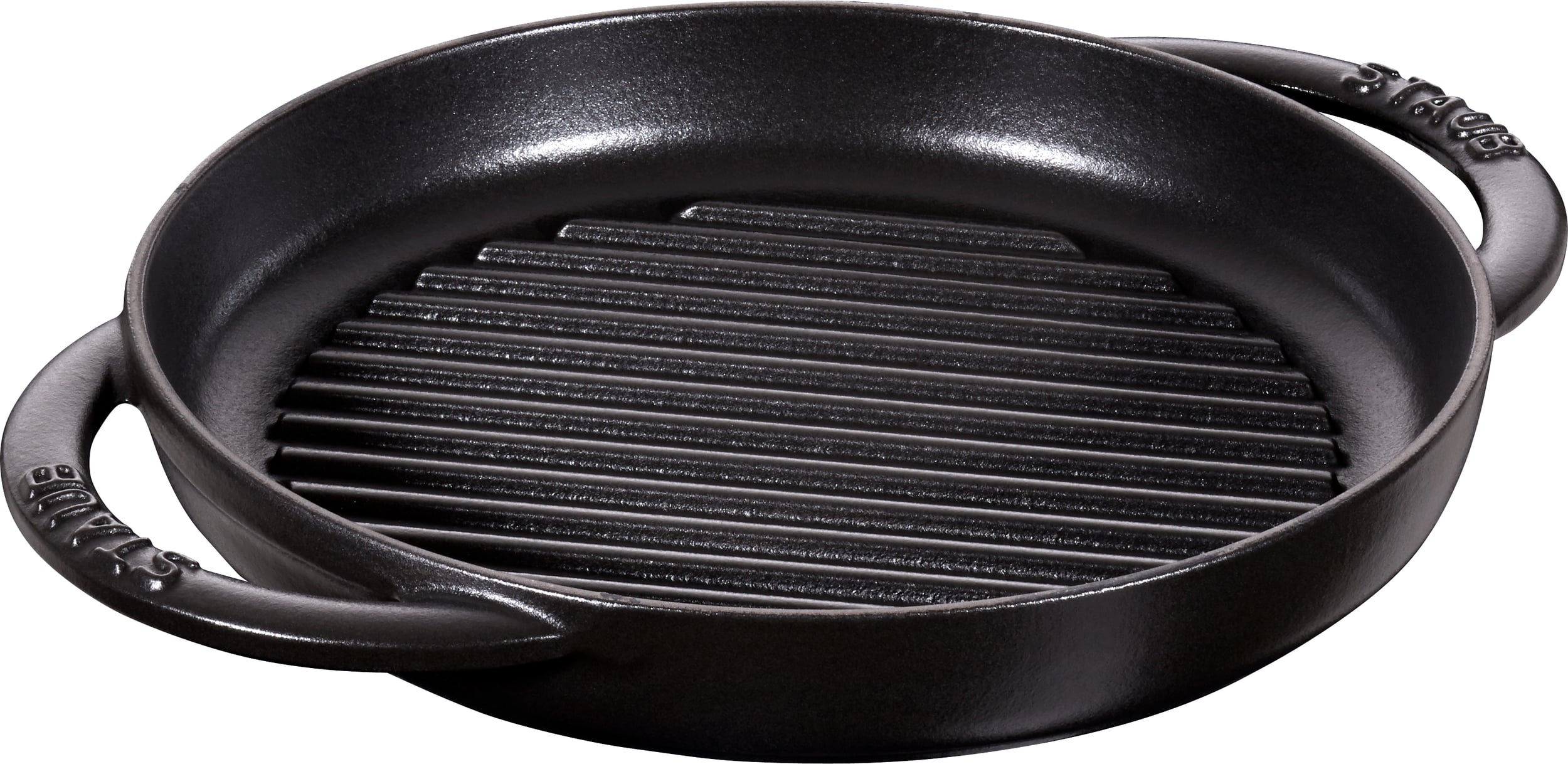 Staub Grillpfanne 22 cm schwarz mit zwei Griffen