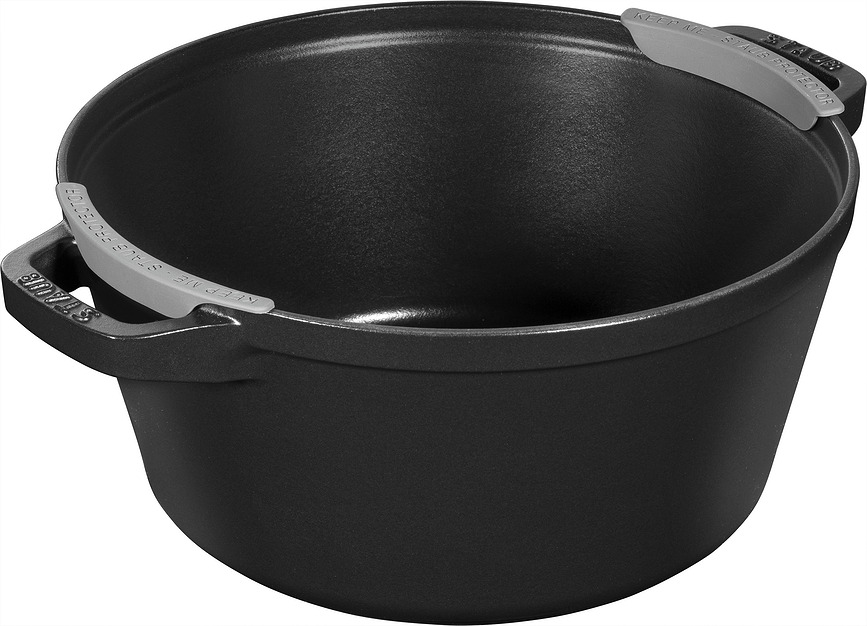 Staub gryde 24 cm, rød, med pande og låg, 3 dele