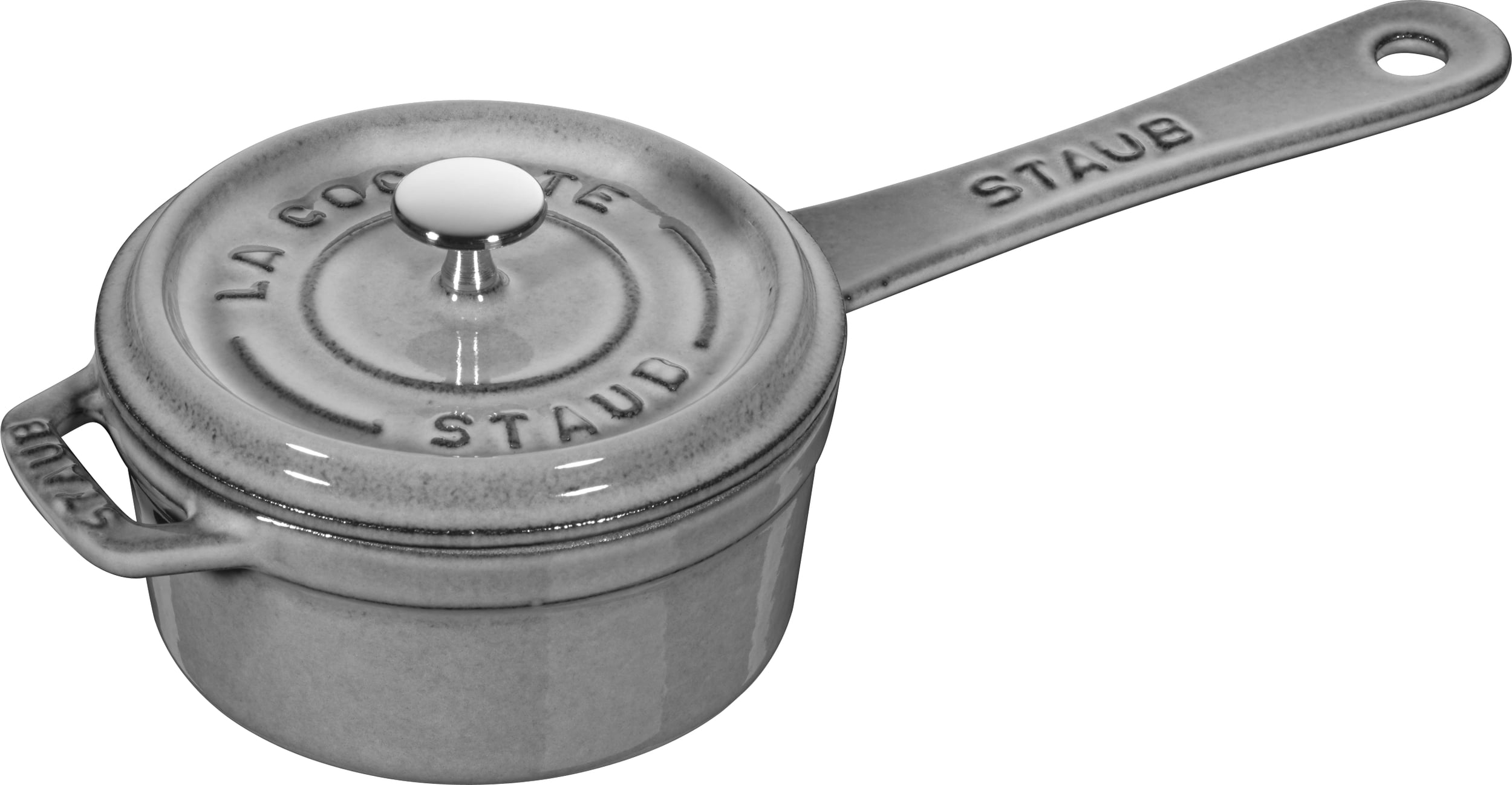 Staub Kasserolle 250 ml graphitfarbig mit Deckel