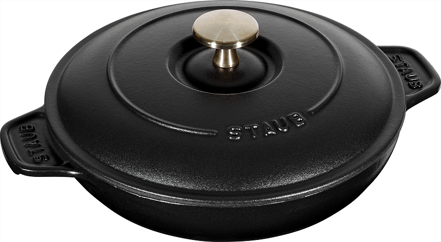 Staub Plat de Cuisson et de Service avec couvercle, 750 ml, noir