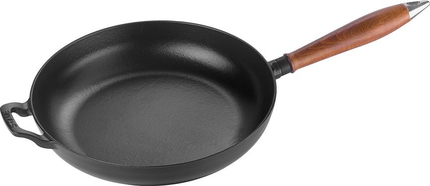 Staub Poêle avec manche en bois, 28 cm, en fonte