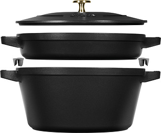 Staub Pott 24 cm must koos panni ja kaanega 3 tk.