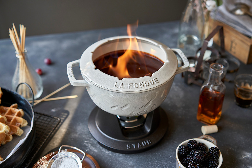 Staub Set za fondi, 20 cm, bela tartuf, 10 kosov