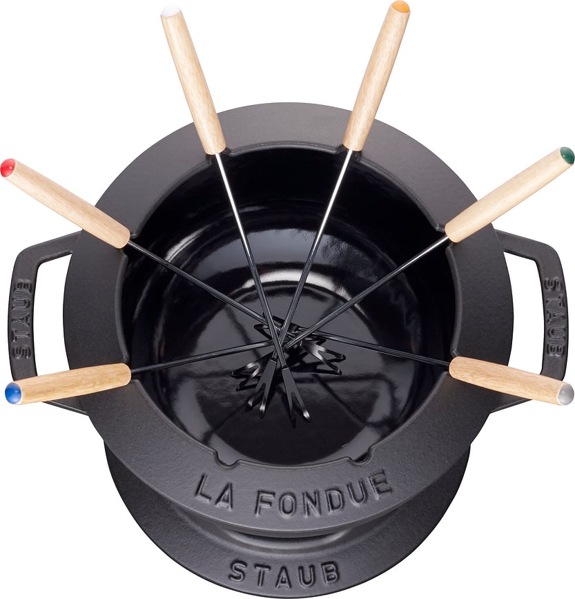 Staub Set za Fondue 20 cm bijeli tartuf Set od 10 dijelova