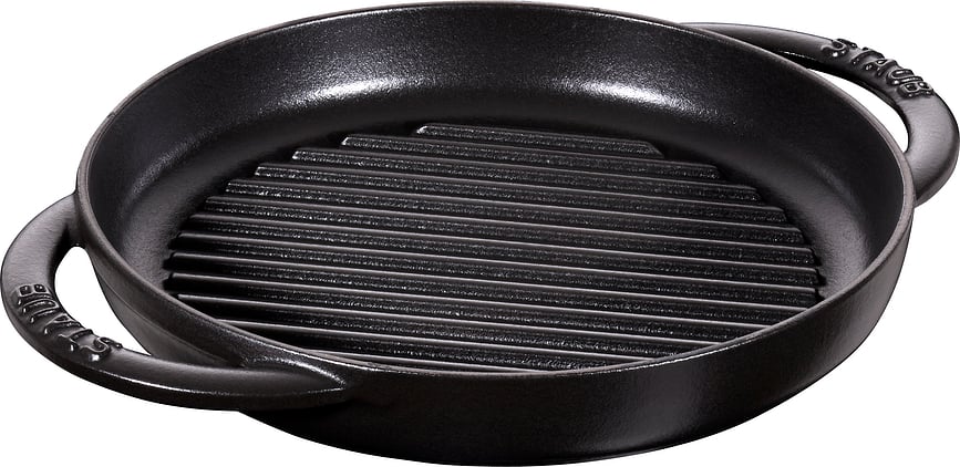 Staub Τηγάνι Γκριλ με δύο λαβές, 22 εκ., μαύρο