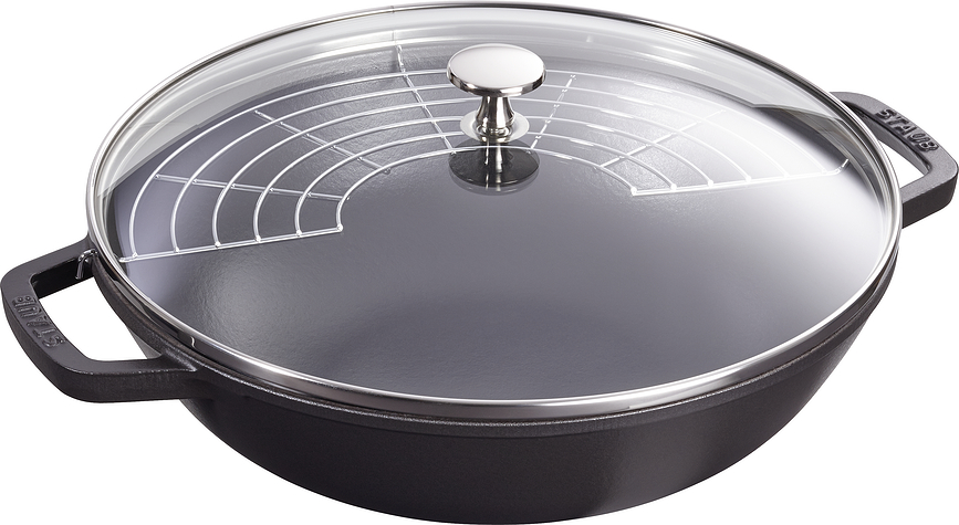 Staub Wok s poklopcem 30 cm zeleni