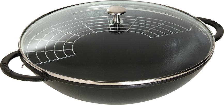 Wok Staub su dangčiu 37 cm