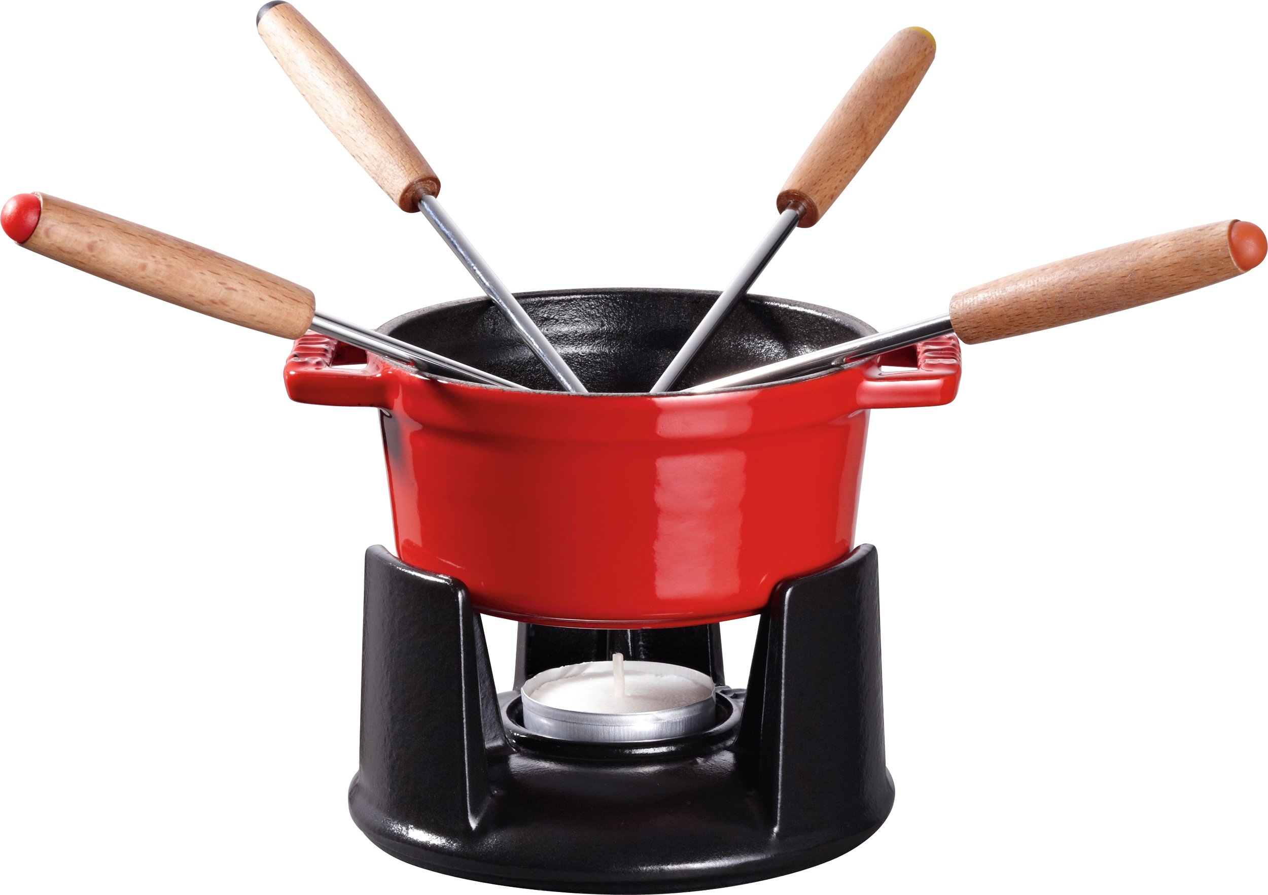 Zestaw do fondue Staub 10 cm czerwony 8 el.