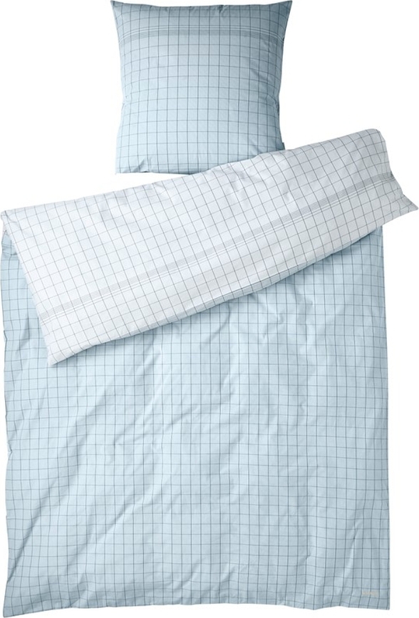 Housse de couette Vibeke Klint 140 x 200 cm bleu clair avec taie d'oreiller 50 x 70 cm