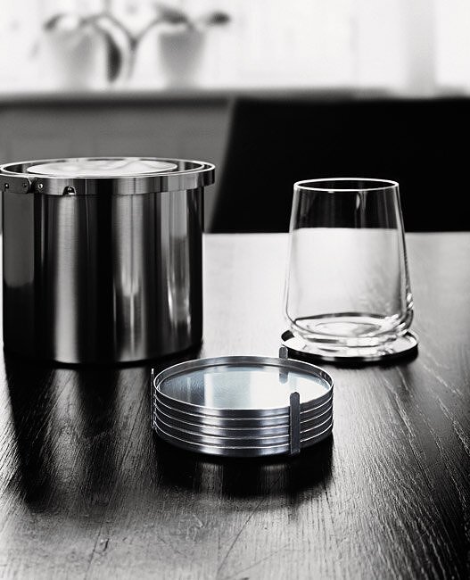 Juego de Posavasos AJ Cylinda Line, para bar, 6 unidades