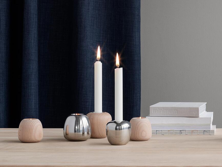 Ora Bougeoir 8 cm, en acier inoxydable